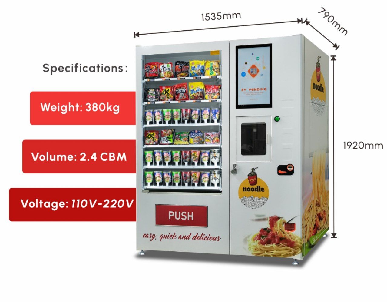 Instant noodle vending machine with water heater 4